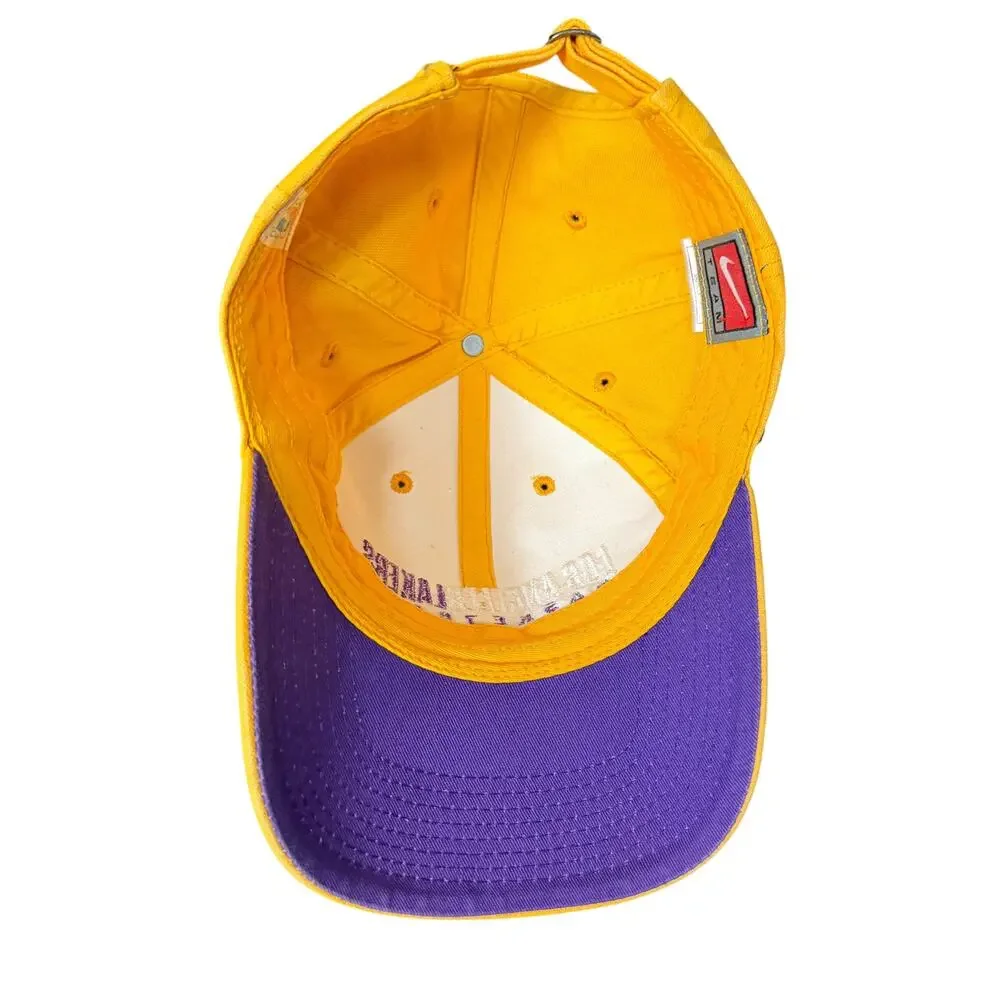 Nike LA Los Angeles Lakers Basketball Yellow Center Swoop Strapback Nike Team